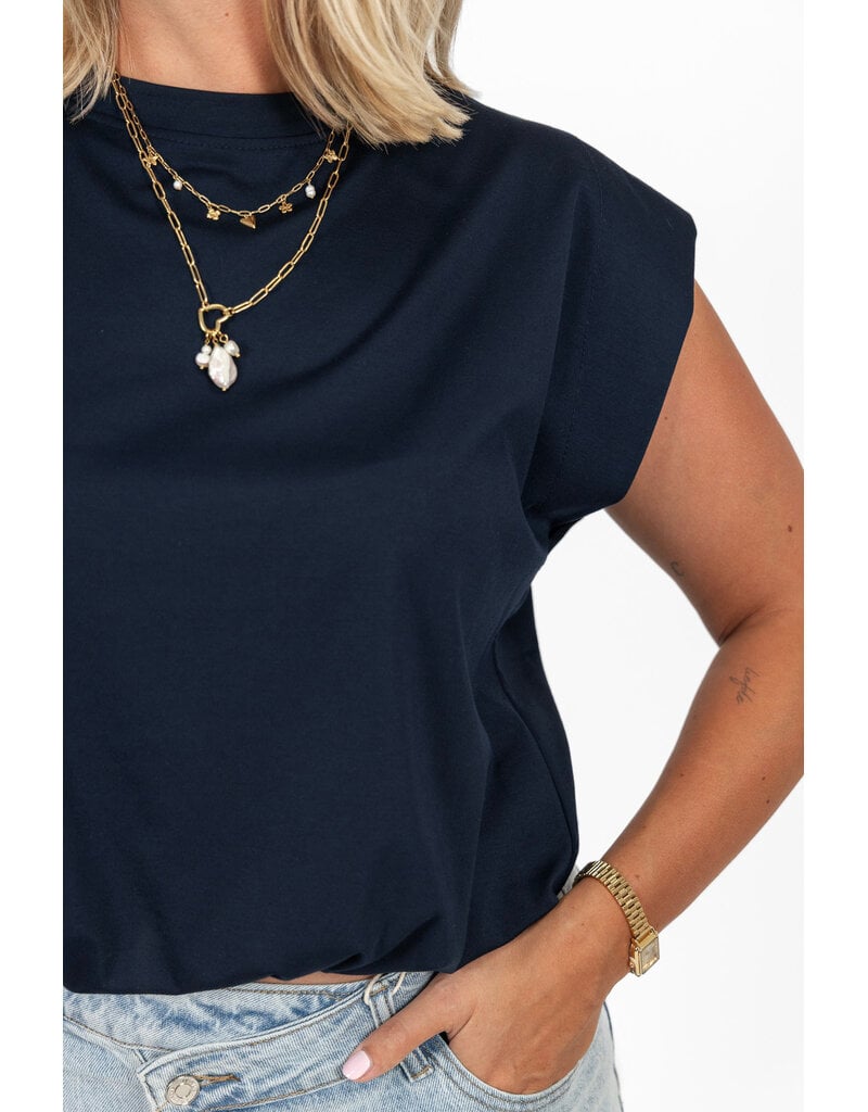 21Jewelz Mouwloze top met elastiek - donkerblauw