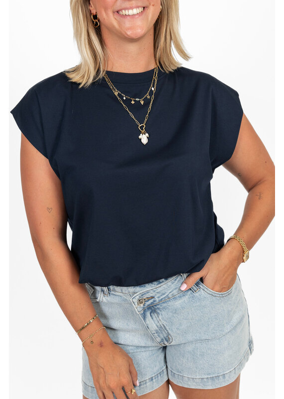 21Jewelz Mouwloze top met elastiek - donkerblauw