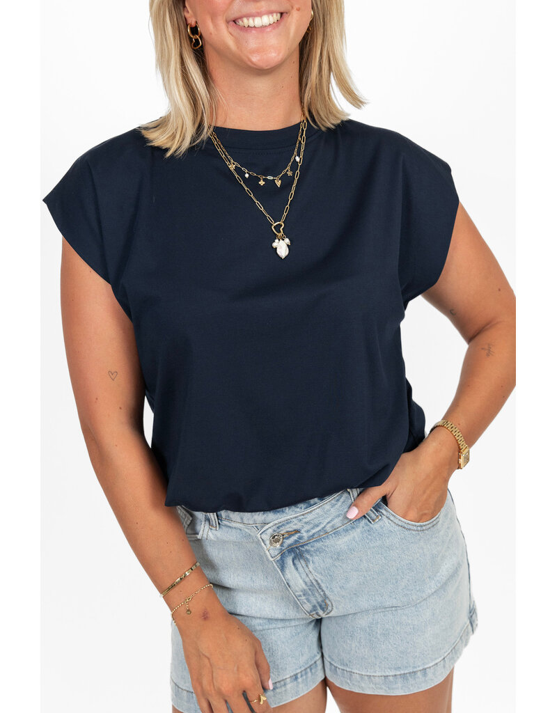 21Jewelz Mouwloze top met elastiek - donkerblauw