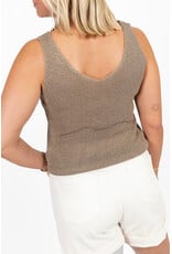 21Jewelz Glitter top met v-hals - taupe
