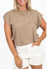 21Jewelz Mouwloze top met elastiek - taupe