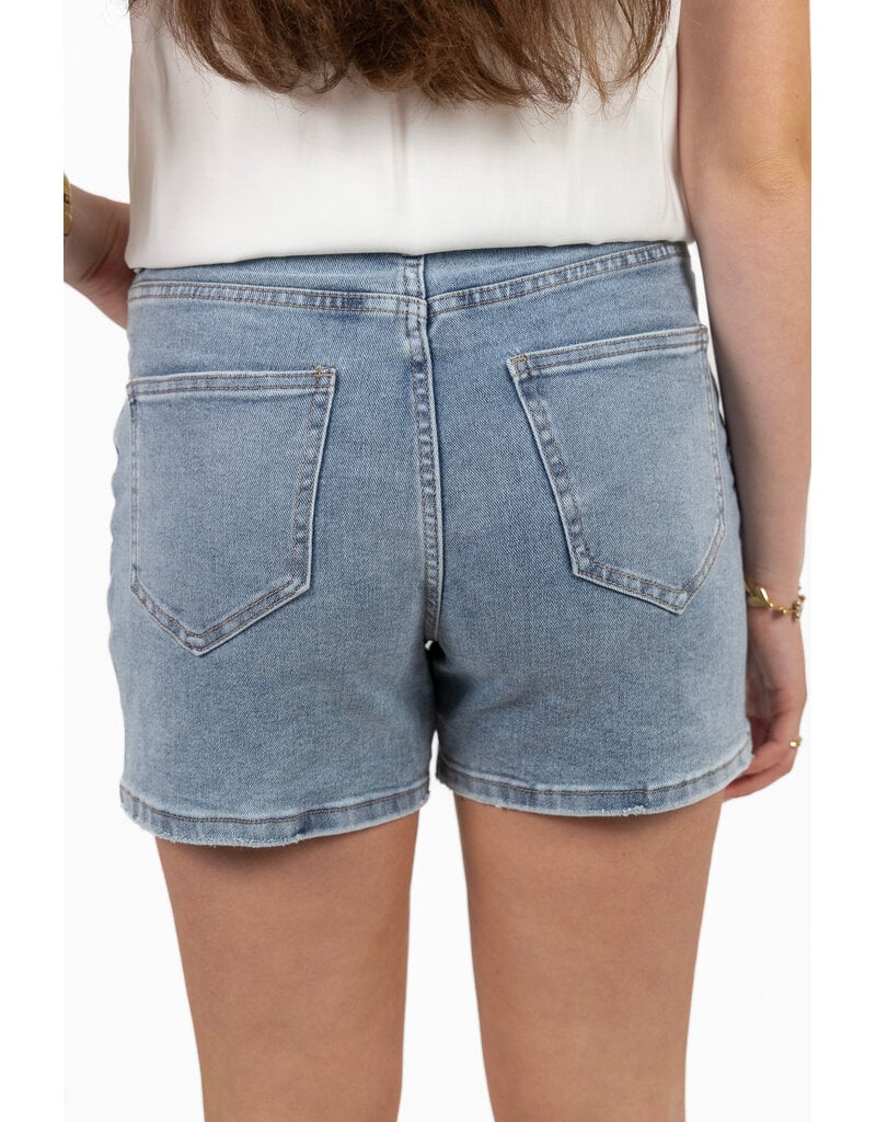 21Jewelz Jeans short met schuine knoop - denimblauw