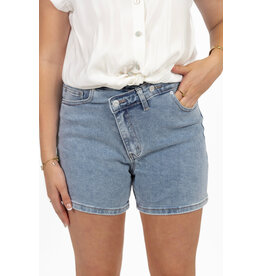 21Jewelz Jeans short met schuine knoop - denimblauw