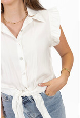 21Jewelz Jeans short met schuine knoop - denimblauw