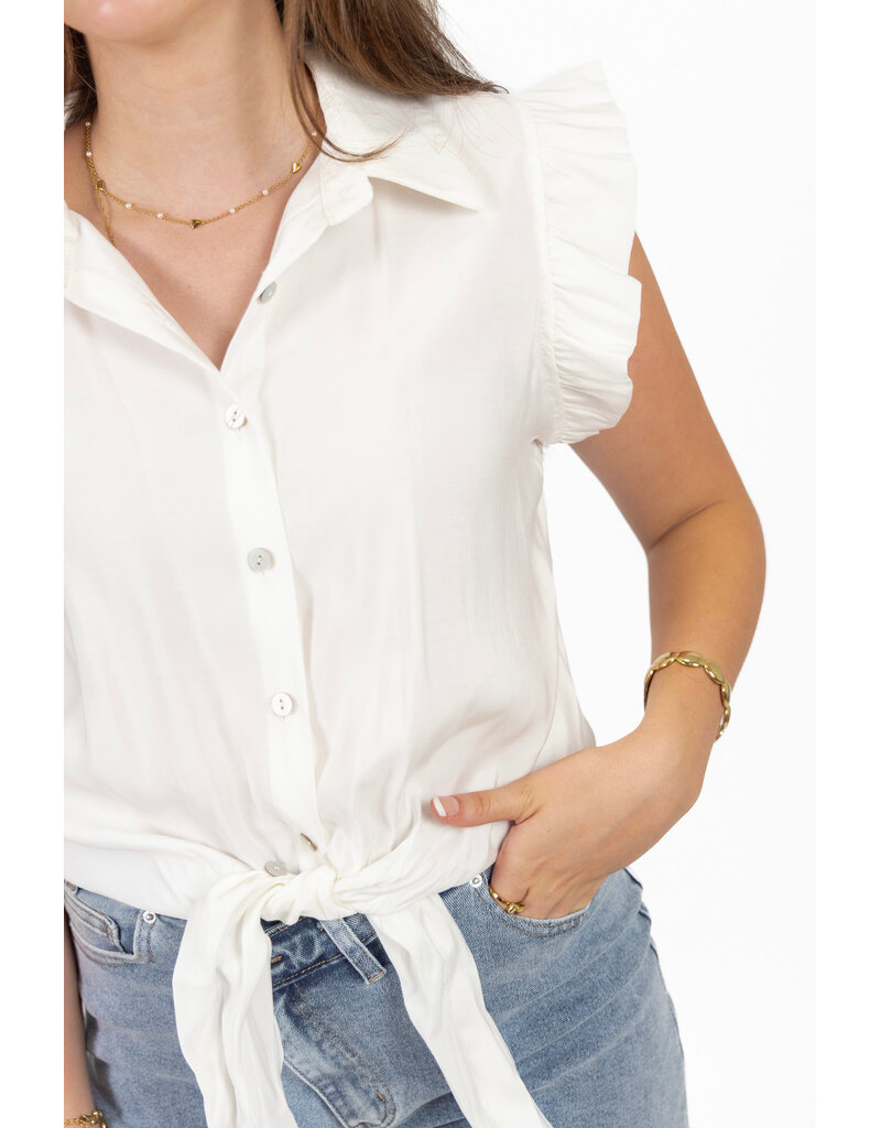 21Jewelz Jeans short met schuine knoop - denimblauw