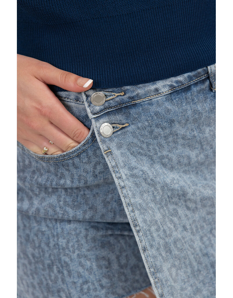 21Jewelz Denim overslag skort - panterprint