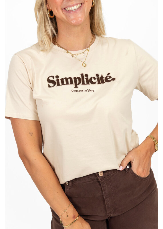 21Jewelz T-shirt "Simplicité" - beige/bruin