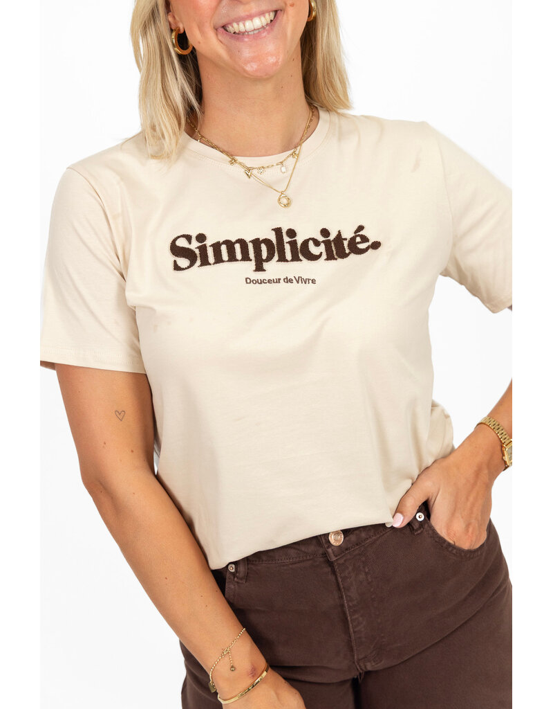 21Jewelz T-shirt "Simplicité" - beige/bruin