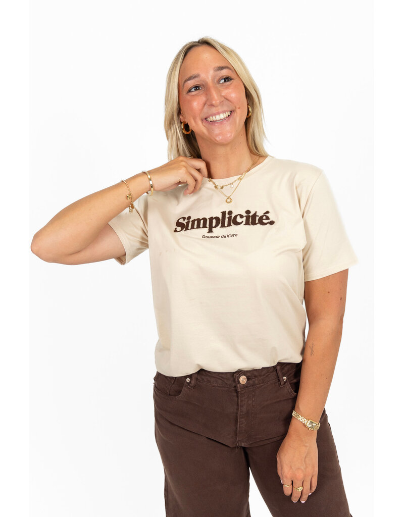 21Jewelz T-shirt "Simplicité" - beige/bruin