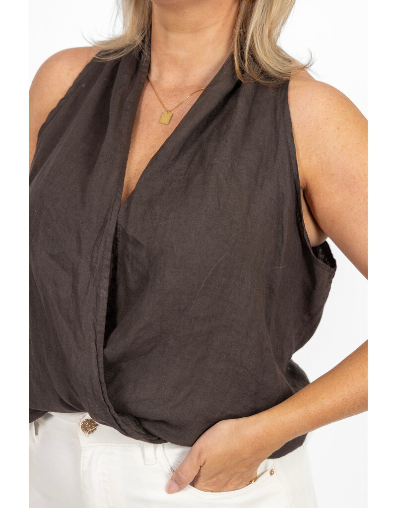 21Jewelz Linnen overslag top - bruin