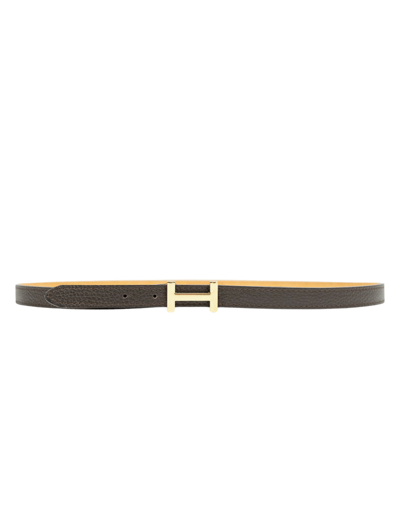 21Jewelz Smalle riem met goud detail - donkerbruin