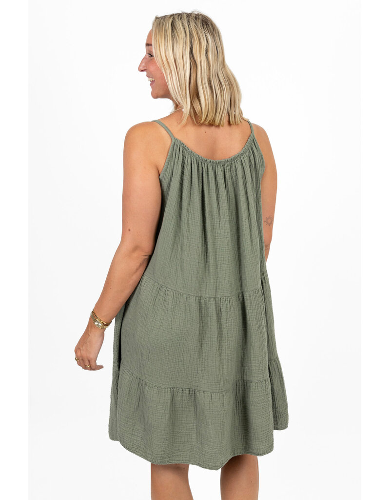 21Jewelz Mousseline zomer jurkje - army groen