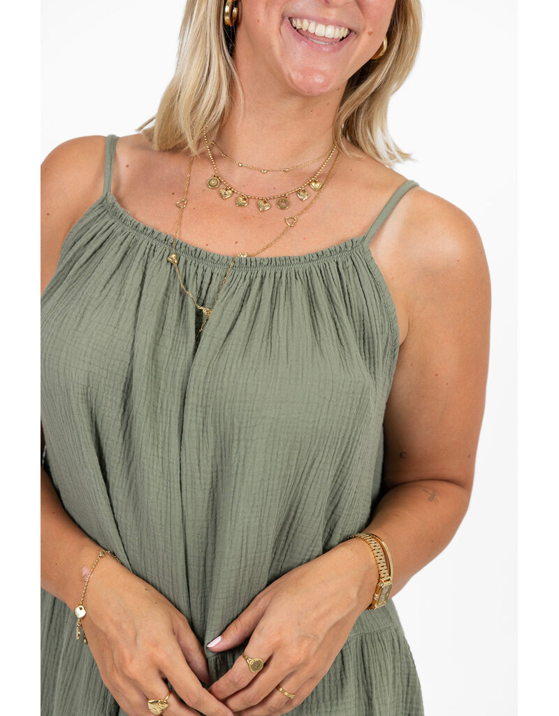 21Jewelz Mousseline zomer jurkje - army groen
