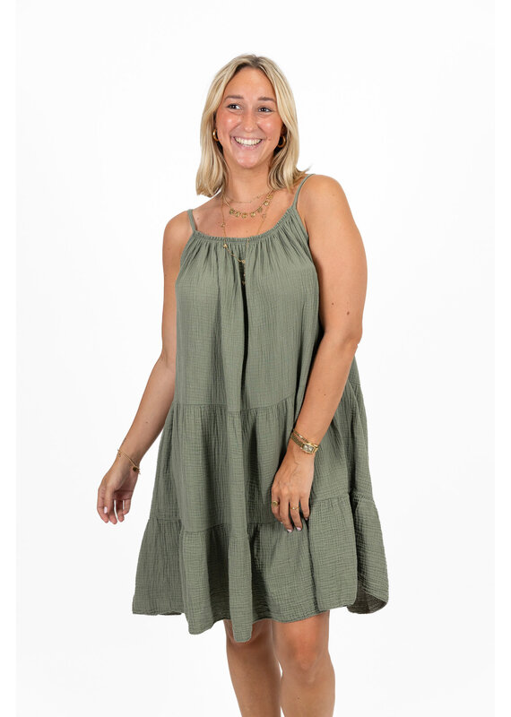 21Jewelz Mousseline zomer jurkje - army groen
