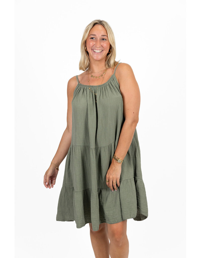 21Jewelz Mousseline zomer jurkje - army groen