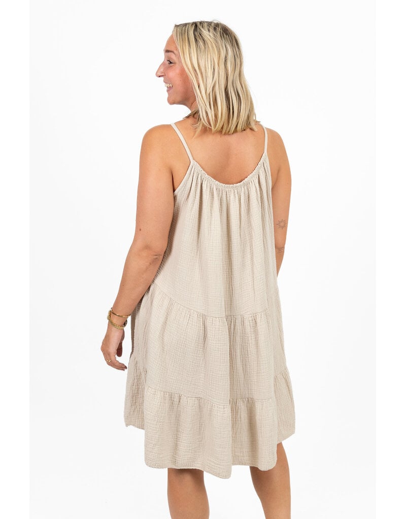 21Jewelz Mousseline zomer jurkje - beige