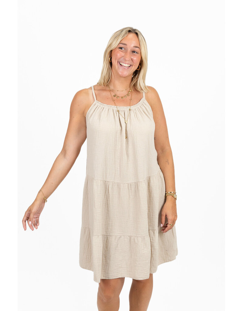 21Jewelz Mousseline zomer jurkje - beige