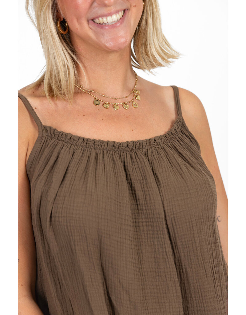 21Jewelz Mousseline zomer jurkje - bruin
