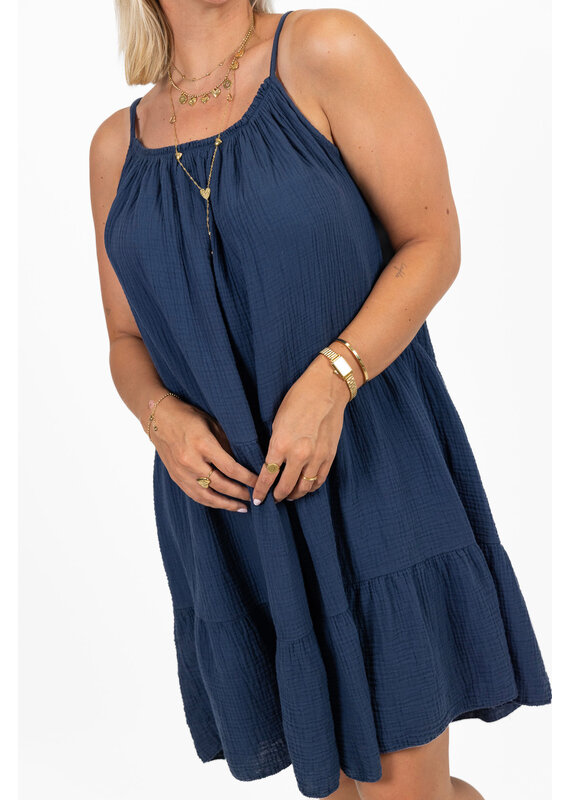 21Jewelz Mousseline zomer jurkje - donkerblauw
