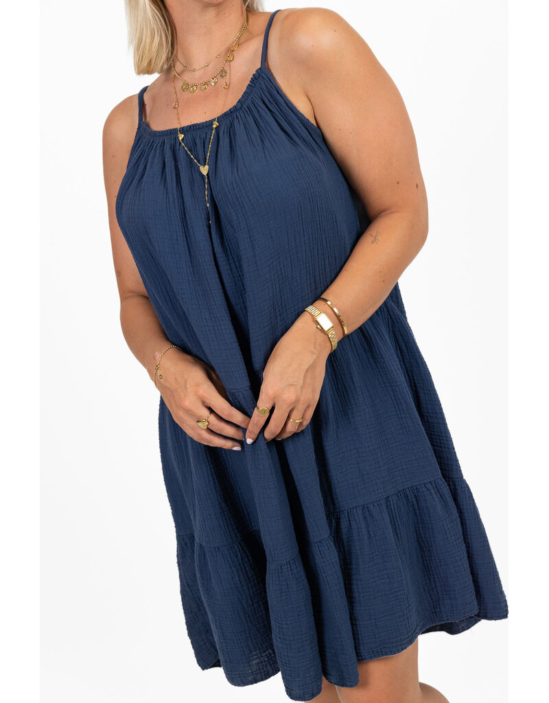 21Jewelz Mousseline zomer jurkje - donkerblauw