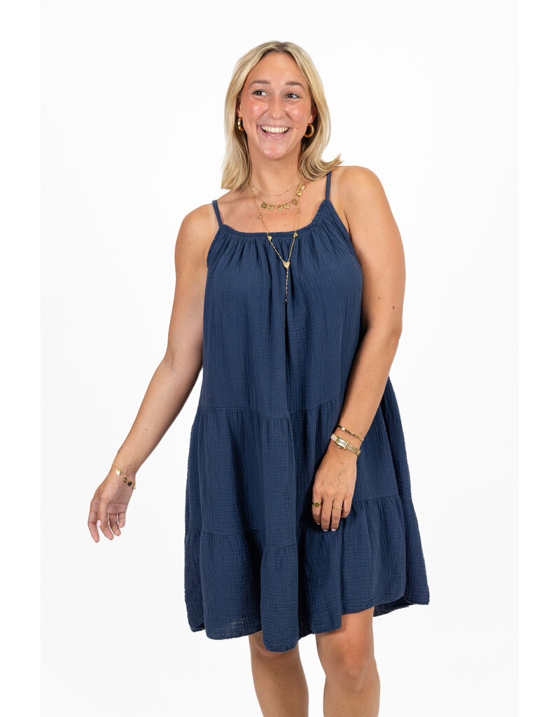 21Jewelz Mousseline zomer jurkje - donkerblauw