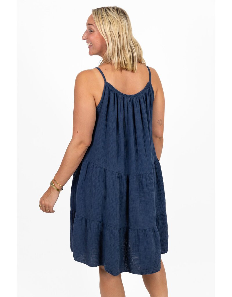 21Jewelz Mousseline zomer jurkje - donkerblauw