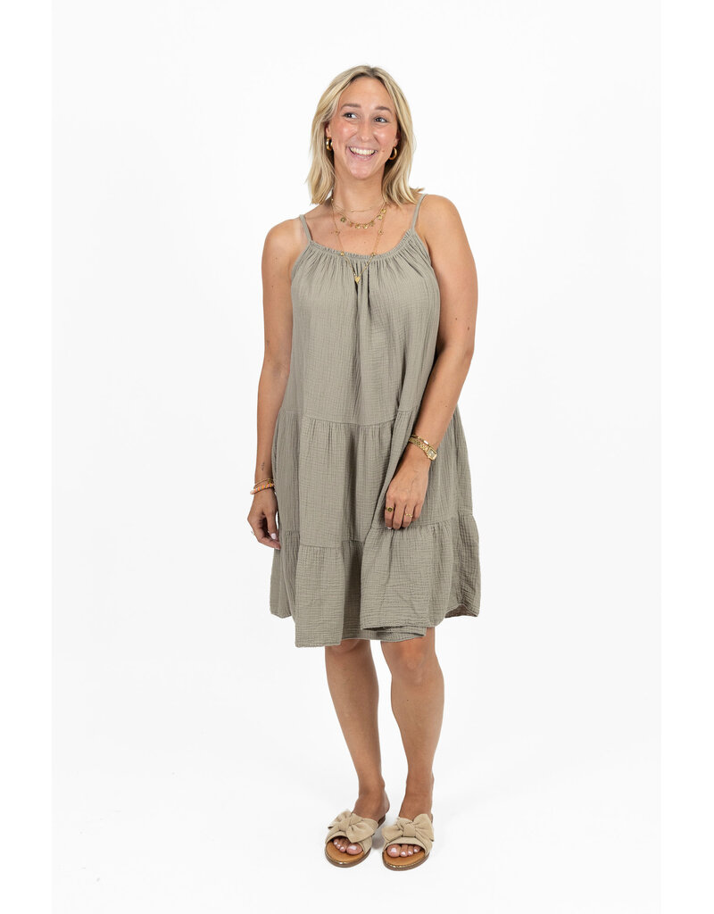21Jewelz Mousseline zomer jurkje - taupe