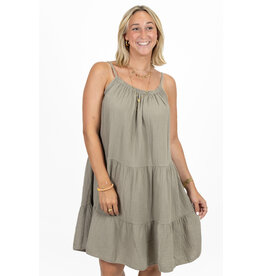 21Jewelz Mousseline zomer jurkje - taupe