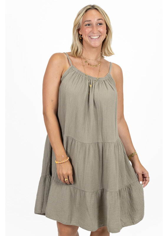 21Jewelz Mousseline zomer jurkje - taupe