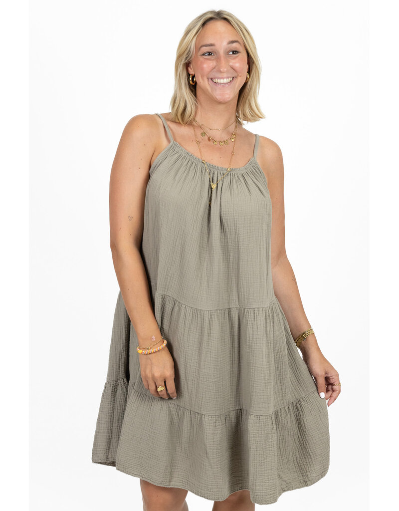 21Jewelz Mousseline zomer jurkje - taupe