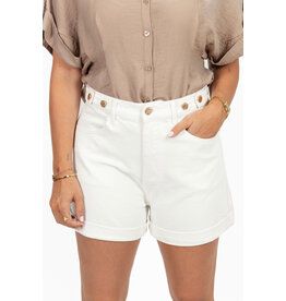 21Jewelz Jeans short met gouden knopen - ecru