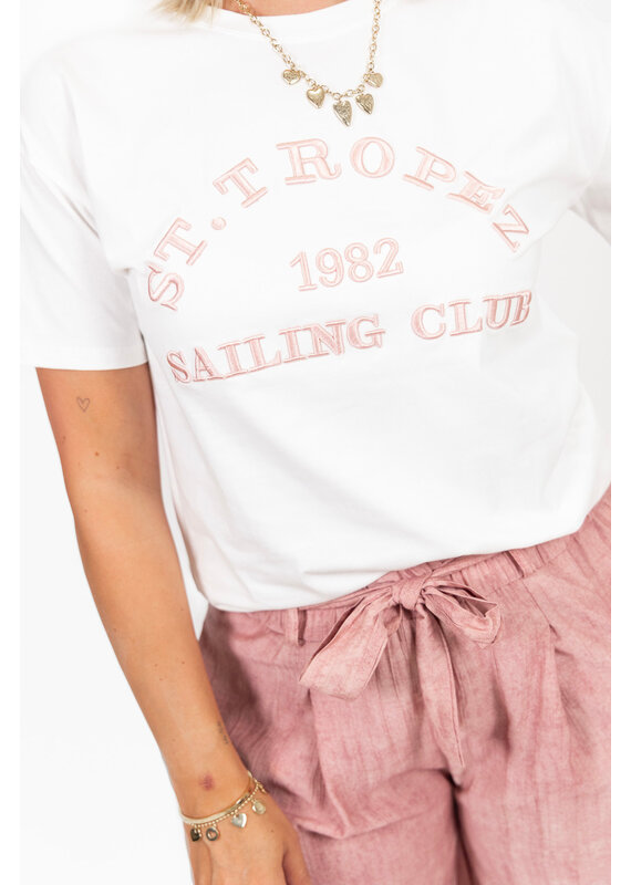 21Jewelz T-shirt Saint Tropez - wit/roze