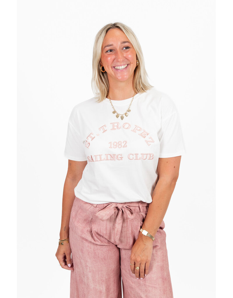 21Jewelz T-shirt Saint Tropez - wit/roze