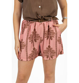 21Jewelz Short met riem & palmboomprint - roze