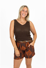 21Jewelz Short met riem & palmboomprint - bruin