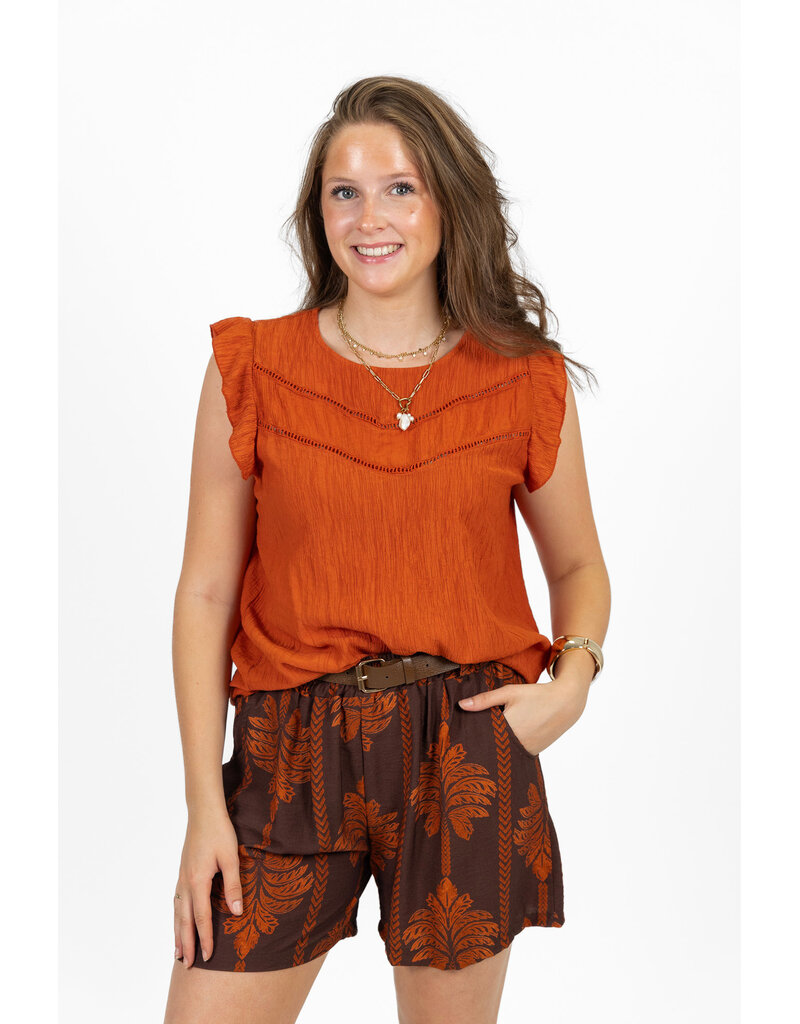 21Jewelz Short met riem & palmboomprint - bruin