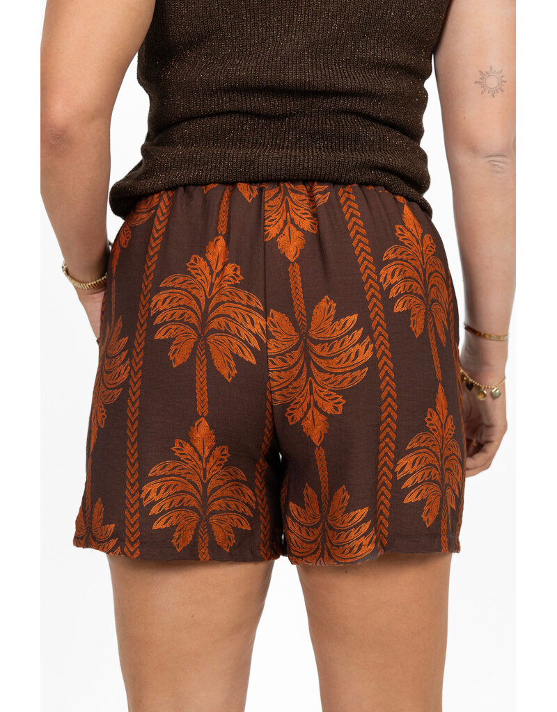 21Jewelz Short met riem & palmboomprint - bruin