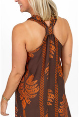 21Jewelz Lange mouwloze jurk met palmboomprint - bruin