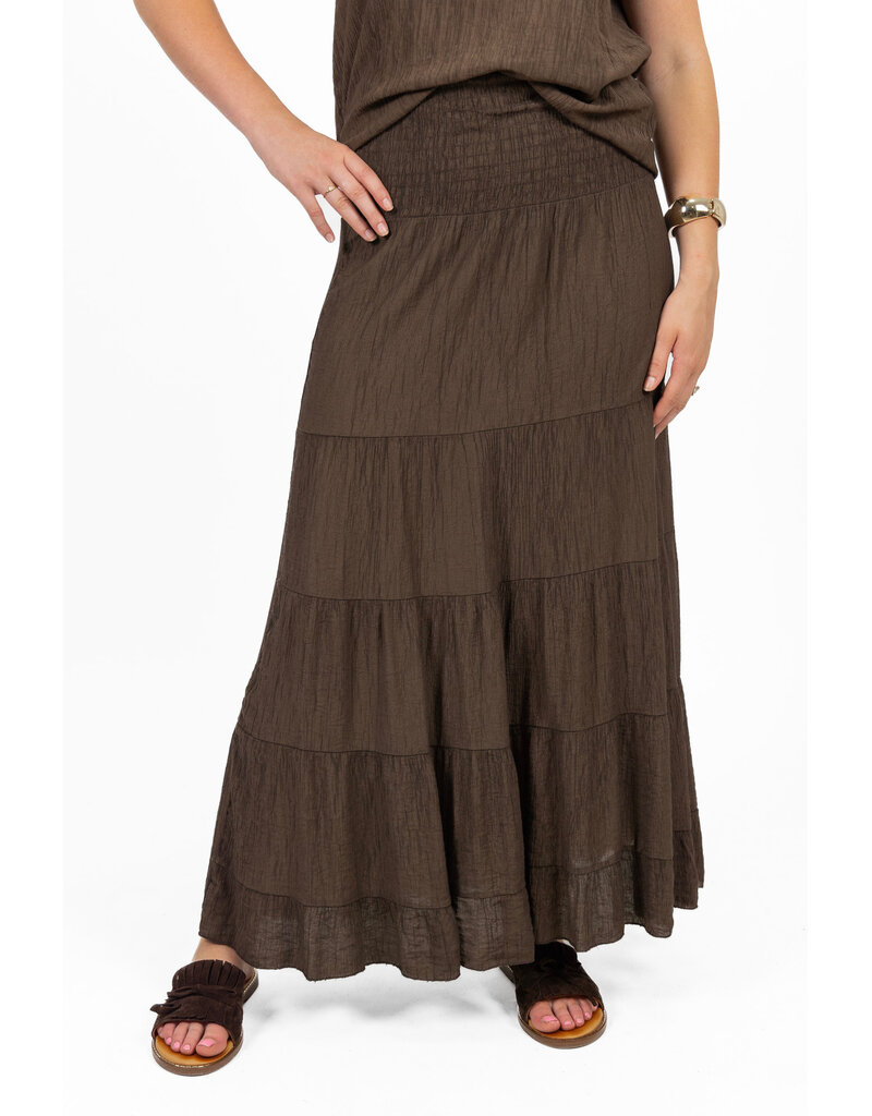 21Jewelz Lange rok met brede elastische band - bruin
