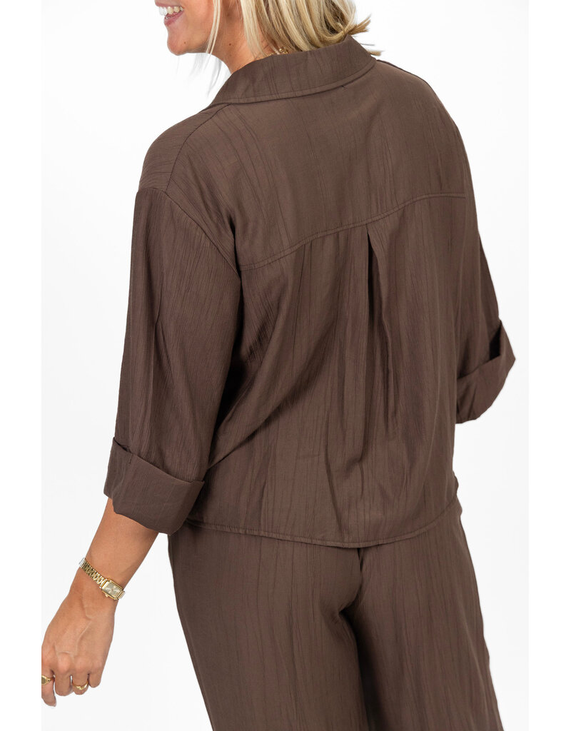 21Jewelz Blouse met omgeslagen mouwtjes - bruin