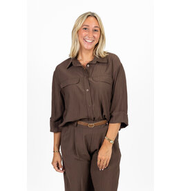 21Jewelz Blouse met omgeslagen mouwtjes - bruin