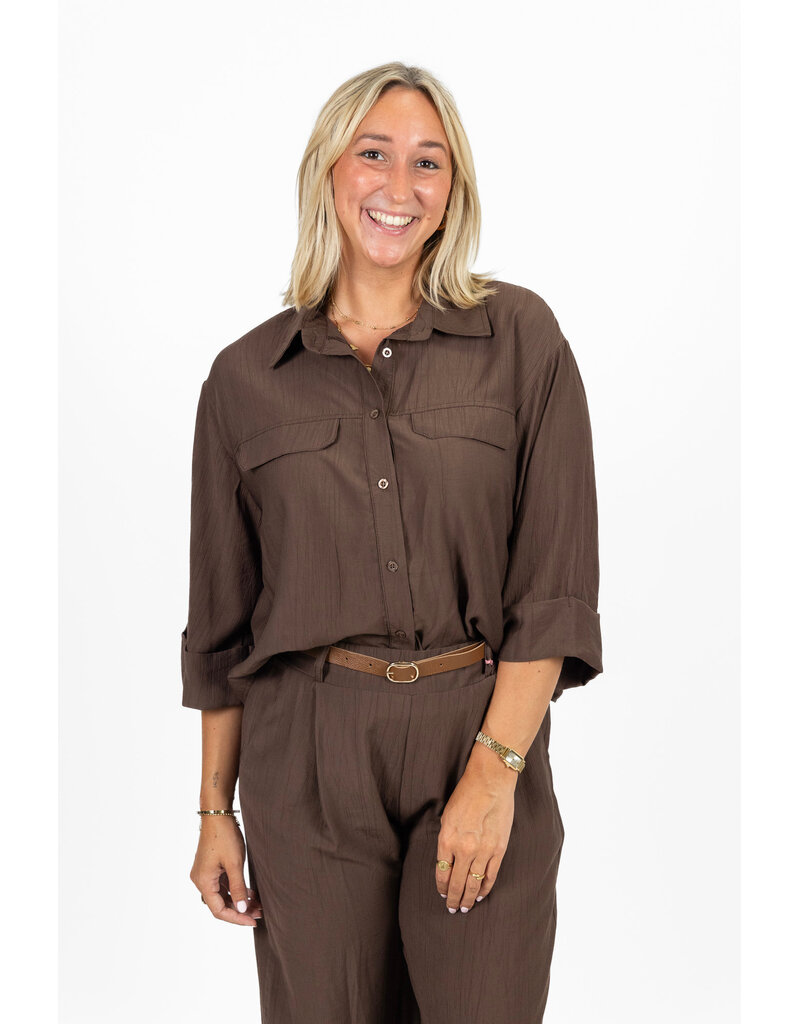 21Jewelz Blouse met omgeslagen mouwtjes - bruin