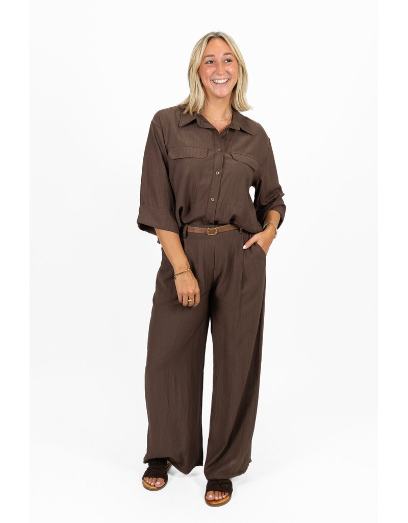 21Jewelz Blouse met omgeslagen mouwtjes - bruin