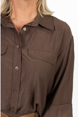 21Jewelz Blouse met omgeslagen mouwtjes - bruin