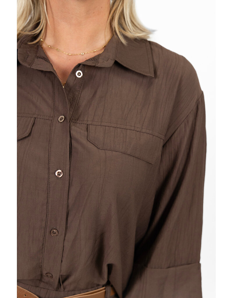 21Jewelz Blouse met omgeslagen mouwtjes - bruin