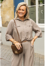 21Jewelz Blouse met omgeslagen mouwtjes - taupe