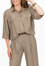 21Jewelz Blouse met omgeslagen mouwtjes - taupe