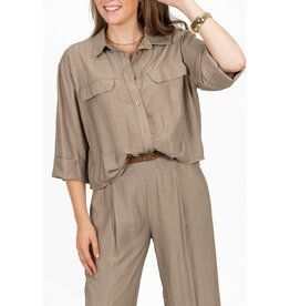21Jewelz Blouse met omgeslagen mouwtjes - taupe