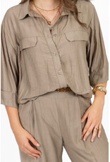21Jewelz Blouse met omgeslagen mouwtjes - taupe