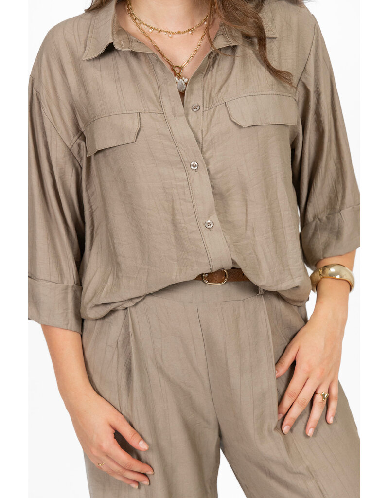21Jewelz Blouse met omgeslagen mouwtjes - taupe